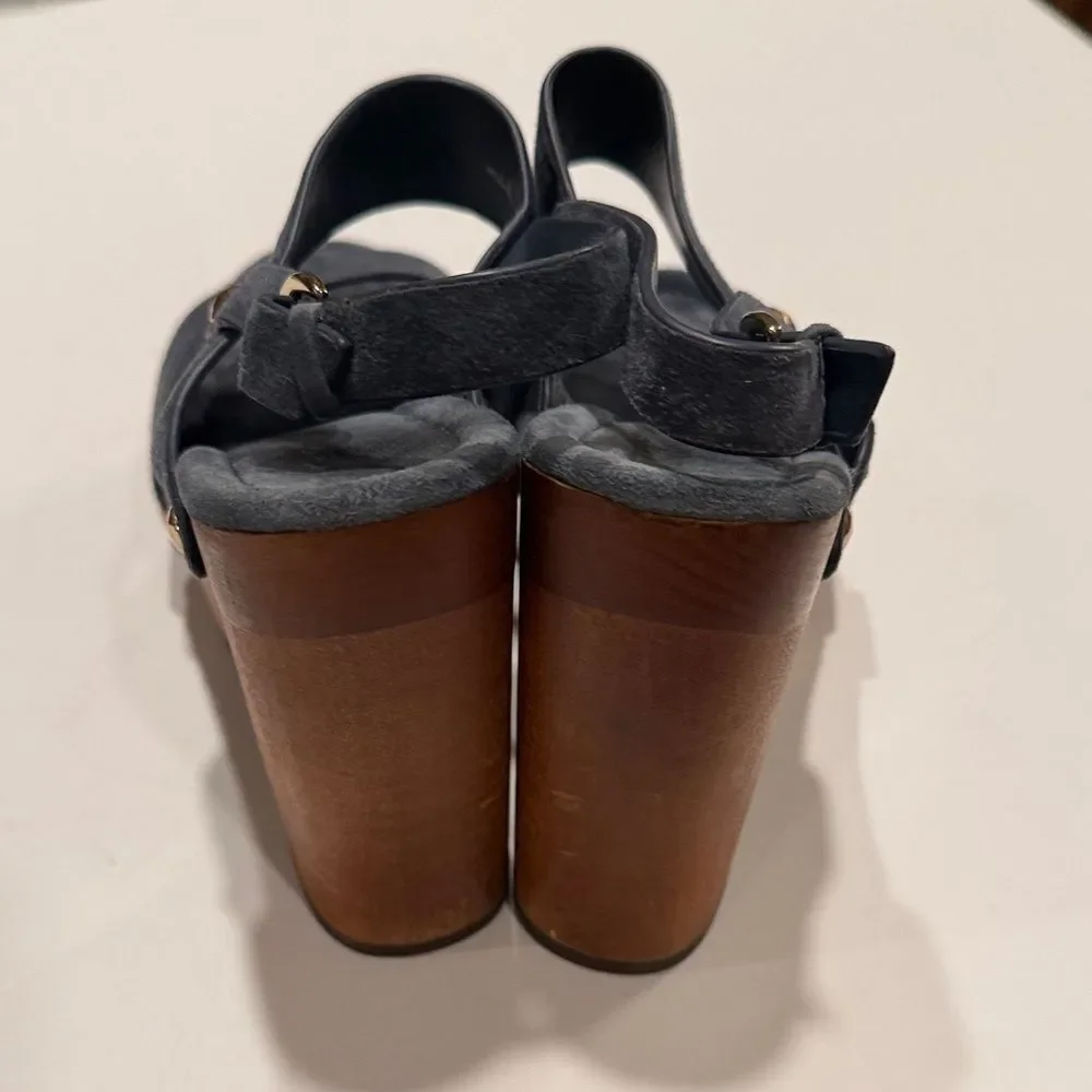 Joie Dark Gray Suede Platform Sandals